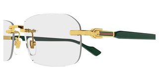Gucci GG1221O men Green Squared Eyeglasses