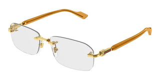 Gucci GG1221O men Brown Squared Eyeglasses