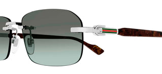 Gucci GG1221S men Havana Geometric Sunglasses