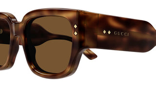 Gucci GG1261S men Havana Squared Sunglasses