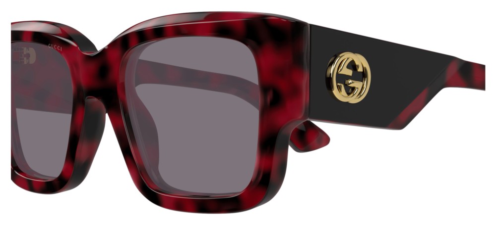 GUCCI スクエアフレムサンクラス GG1663S 002DHR Gucci GG1663S women Red Squared Sunglasses – Otticanet USA