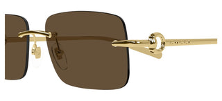 Gucci Gg1703s Men Gold Squared Sunglasses