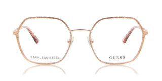Guess Gu2912 Unisex Rose Gold Geometric Eyeglasses