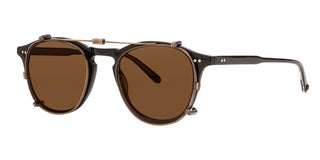 GARRETT LEIGHT HAMPTON CLIP unisex Gold Round Eyeglasses