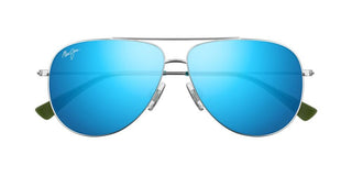 Maui Jim Hau'oli Mj0665s Men Silver Pilot Sunglasses