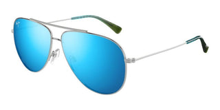 Maui Jim Hau'oli Mj0665s Men Silver Pilot Sunglasses