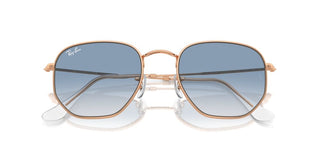 Ray-ban Hexagonal Rb 3548 Legend Gold Unisex Rose Gold Geometric Sunglasses