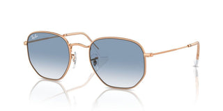 Ray-ban Hexagonal Rb 3548 Legend Gold Unisex Rose Gold Geometric Sunglasses