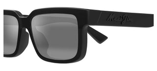 Maui Jim Hiapo Af Mj0655sa Unisex Black Rectangle Sunglasses
