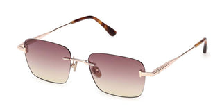 Tom Ford Jake-02 Ft1354 Unisex Rose Gold Rectangle Sunglasses