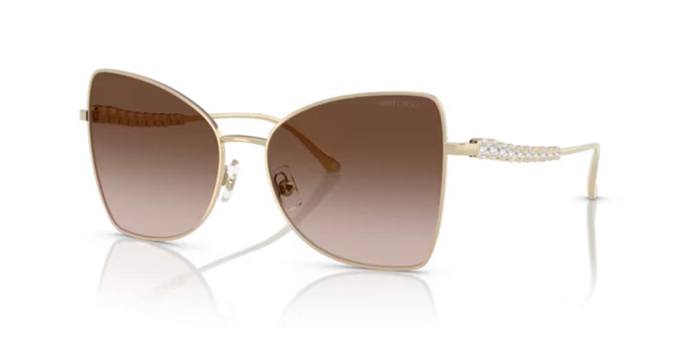 サングラス JIMMY CHOO Woman Sunglasses Gold 0JC4010B PALE Jimmy Choo JC 4010B women Gold Butterfly Sunglasses
