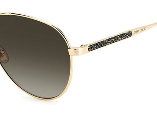 Jimmy Choo JIMENA/S women Gold Pilot Sunglasses