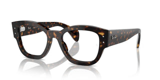 Ray-ban Jorge Rx 7681v Unisex Havana Squared Eyeglasses