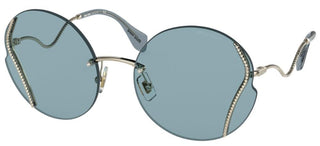 Miu Miu LA MONDAINE SMU 50XS women Gold Round Sunglasses