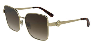 Longchamp Lo181s N Women Gold Squared Sunglasses