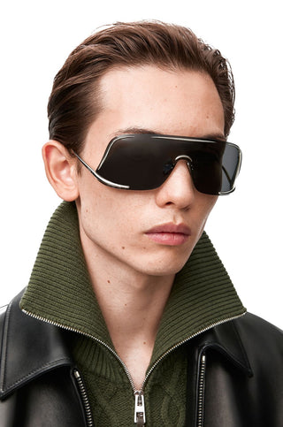LOEWE Signature LW40193U unisex Silver Shield Sunglasses