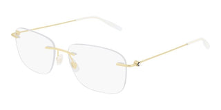 Montblanc MB0075O men Gold Geometric Eyeglasses