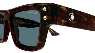 Montblanc MB0253S men Havana Squared Sunglasses