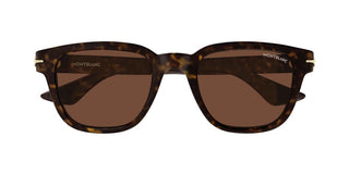 Montblanc MB0302S men Havana Squared Sunglasses