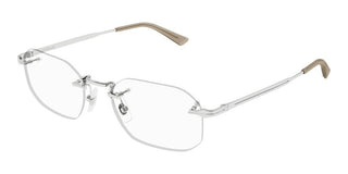 Montblanc Mb0307o Avant Premiere Men Silver Geometric Eyeglasses