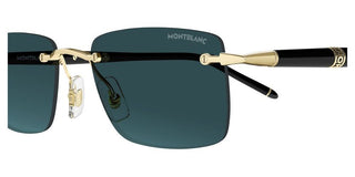 Montblanc MB0344S men Gold Squared Sunglasses