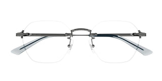 Montblanc MB0403O men Ruthenium Round Eyeglasses