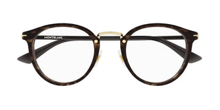 Montblanc MB0406O men Havana Round Eyeglasses