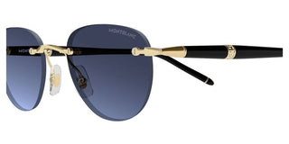 Montblanc MB0412S men Gold Round Sunglasses
