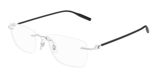 Montblanc MB0431O men Silver Rectangle Eyeglasses