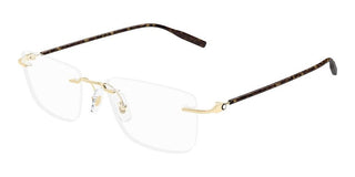 Montblanc MB0431O men Gold Rectangle Eyeglasses