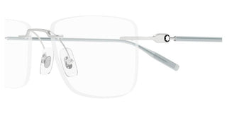 Montblanc MB0431O men Silver Rectangle Eyeglasses