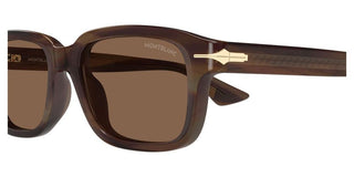 Montblanc MB0436S men Havana Rectangle Sunglasses