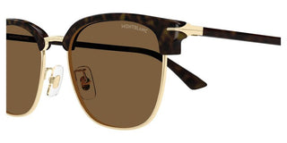 Montblanc Mb0439sa Men Havana Squared Sunglasses