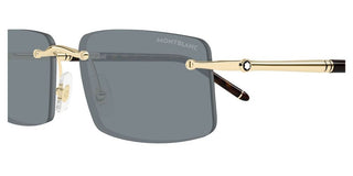 Montblanc MB0443S men Gold Rectangle Sunglasses