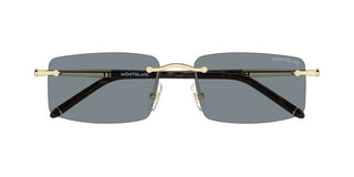 Montblanc MB0443S men Gold Rectangle Sunglasses