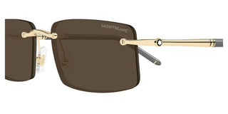 Montblanc MB0443S men Gold Rectangle Sunglasses