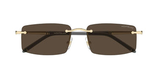 Montblanc MB0443S men Gold Rectangle Sunglasses