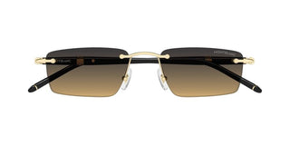 Montblanc MB0484S men Gold Squared Sunglasses