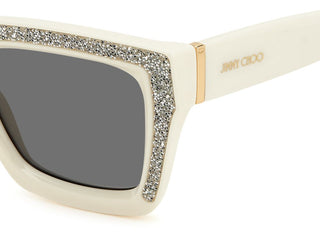 Jimmy Choo MEGS/S women White Squared Sunglasses