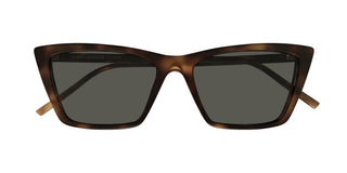Saint Laurent Mica Thin Sun Sl 737 Women Havana Squared Sunglasses