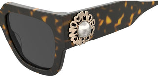 Moschino MOS153/S women Havana Squared Sunglasses