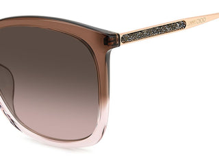 Jimmy Choo NEREA/G/S women Brown Squared Sunglasses