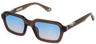 Police ORIGINS 57 SPLL14 unisex Brown Geometric Sunglasses