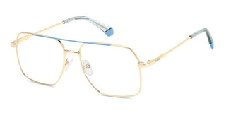 Polaroid Pld D554 Unisex Gold Geometric Eyeglasses