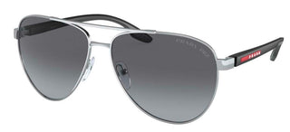 Prada Linea Rossa PRADA LINEA ROSSA SPS 52YS men Silver Pilot Sunglasses