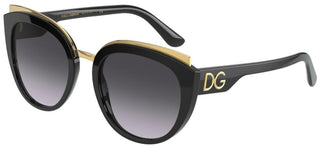 Dolce & Gabbana PRINT FAMILY DG 4383 women Black Cat Eye Sunglasses