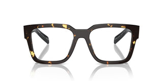 Prada Pr 08zv Men Havana Geometric Eyeglasses