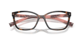 Prada Pr 15zv Women Havana Geometric Eyeglasses