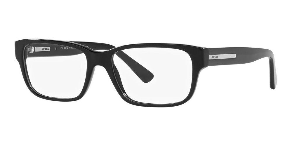 消費税無し Prada PR 18ZV men Black Geometric Eyeglasses – Otticanet USA 小物