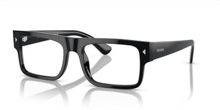 Prada PR A01V men Black Geometric Eyeglasses